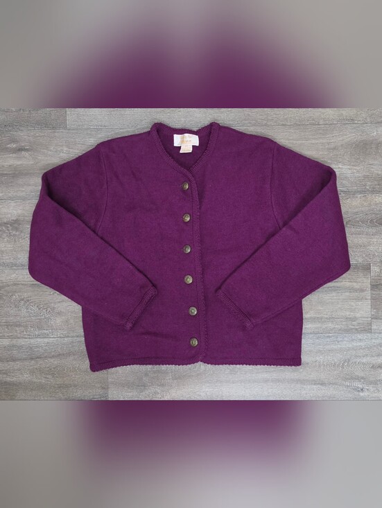 Tally Ho Sweaters - Tally Ho Vintage Purple Button-Front Cardigan-Size PS